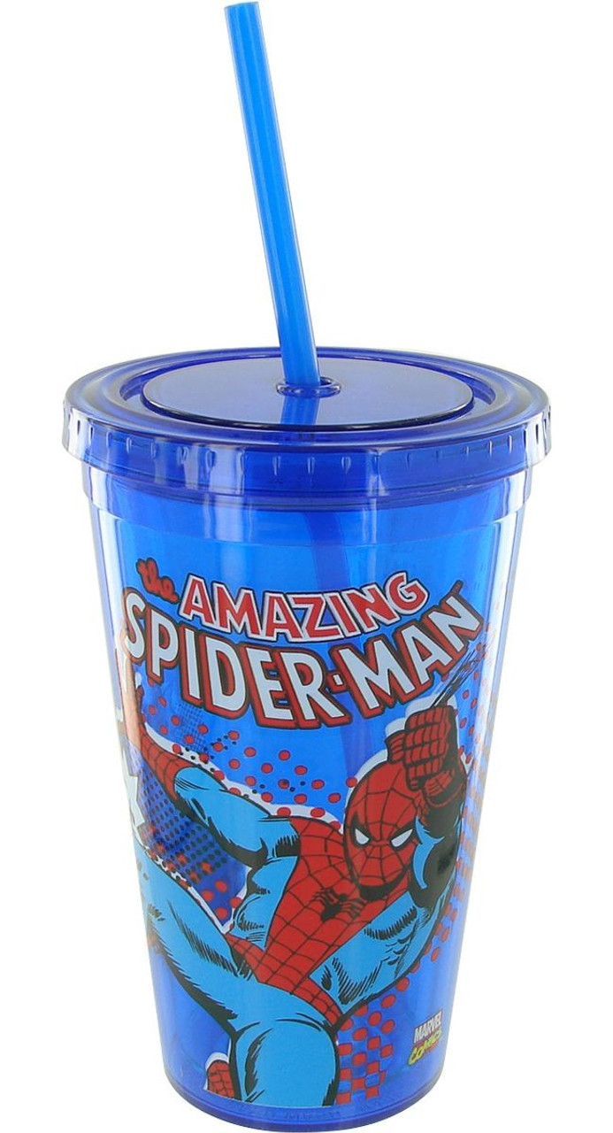 Set of 2 Marvel Kids Comics SPIDERMAN Coffee Cups (14314 BF) Blue 12oz Mugs