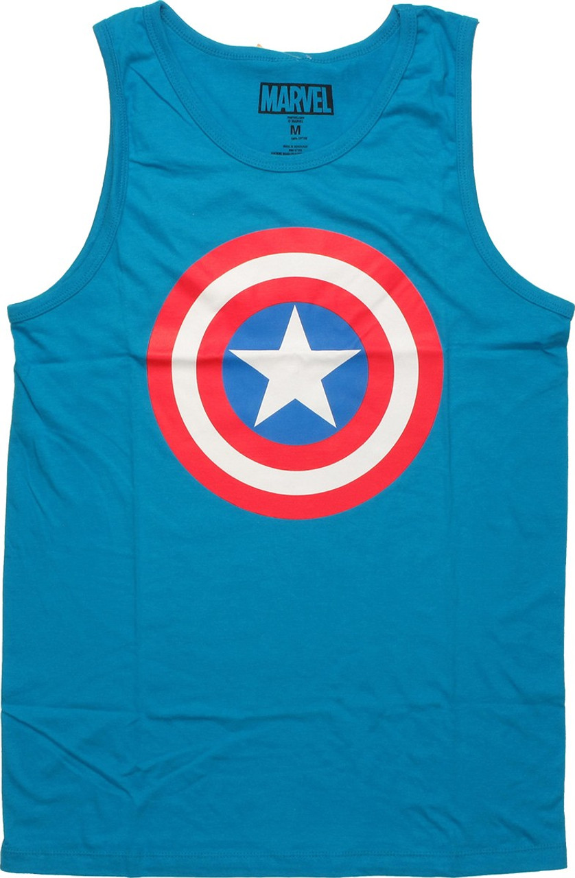 meget fint Miniature udløb Captain America Logo Blue Tank Top