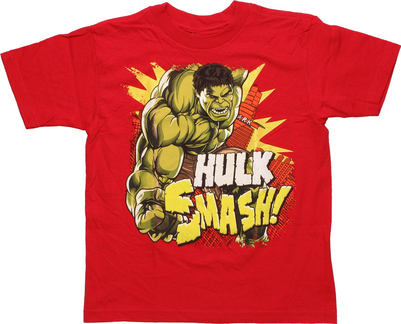 Incredible Hulk Smash Red Youth T Shirt