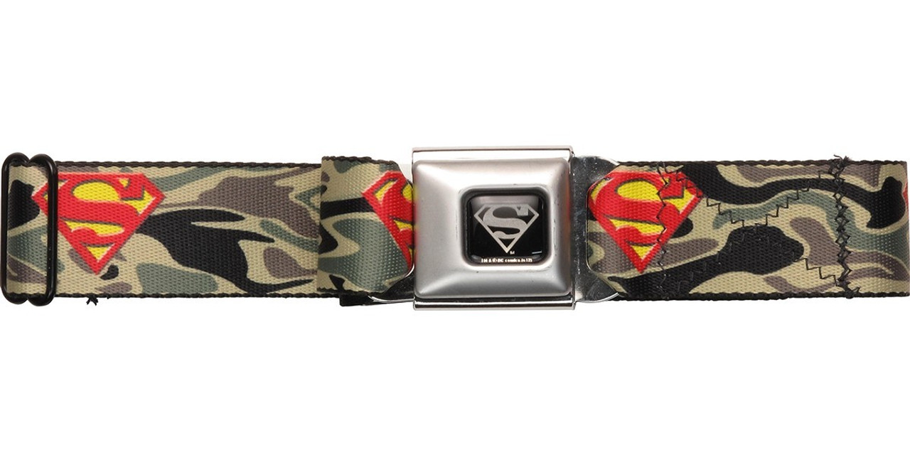 Superman Logo Camo Seatbelt Belt