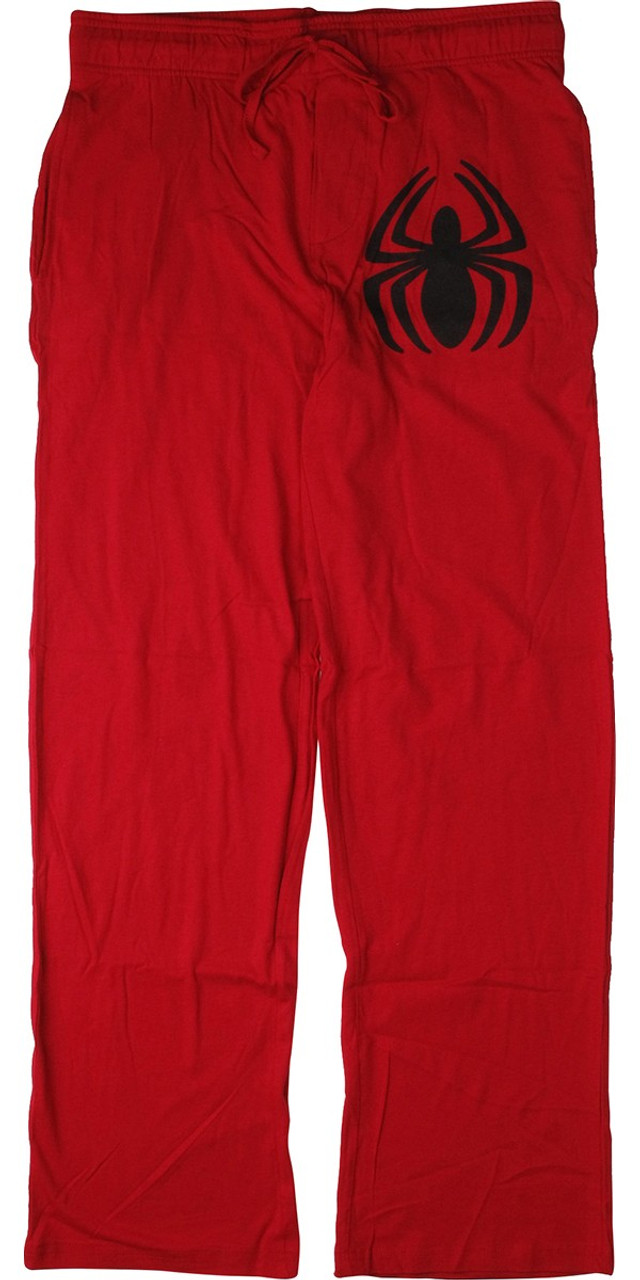 Spiderman Black Spider Logo Pajama Pants