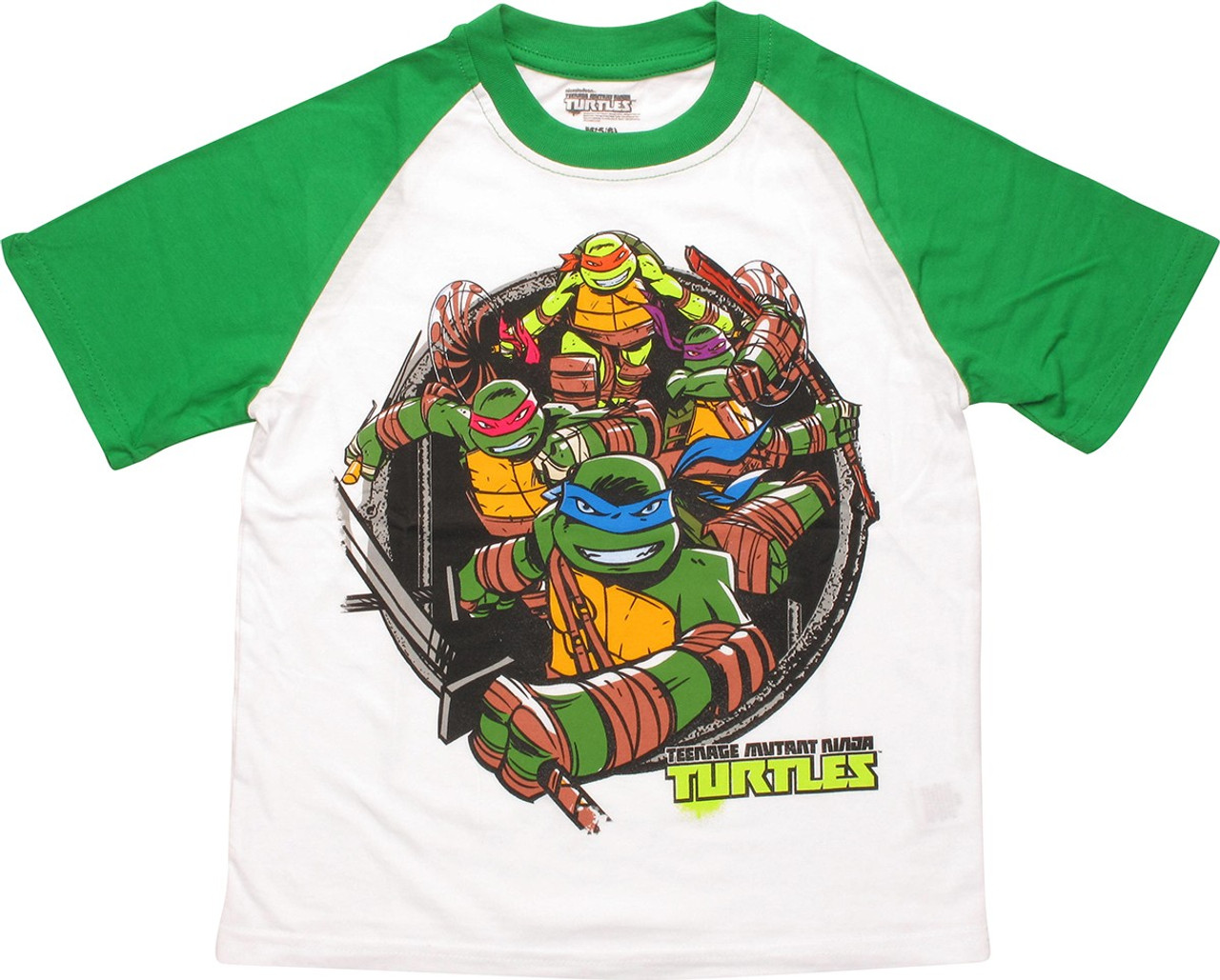 Ninja Turtles Group Green Sleeved Juvenile T-Shirt