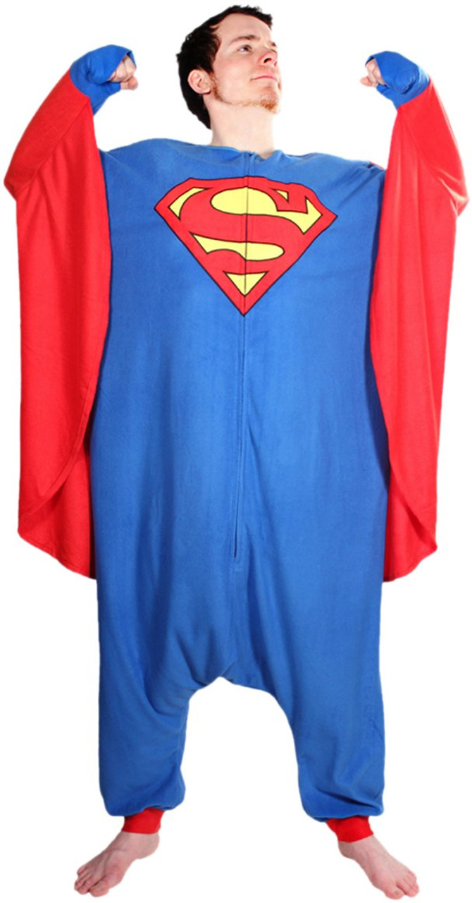 convergentie browser Slip schoenen Superman Costume with Attached Cape Pajamas