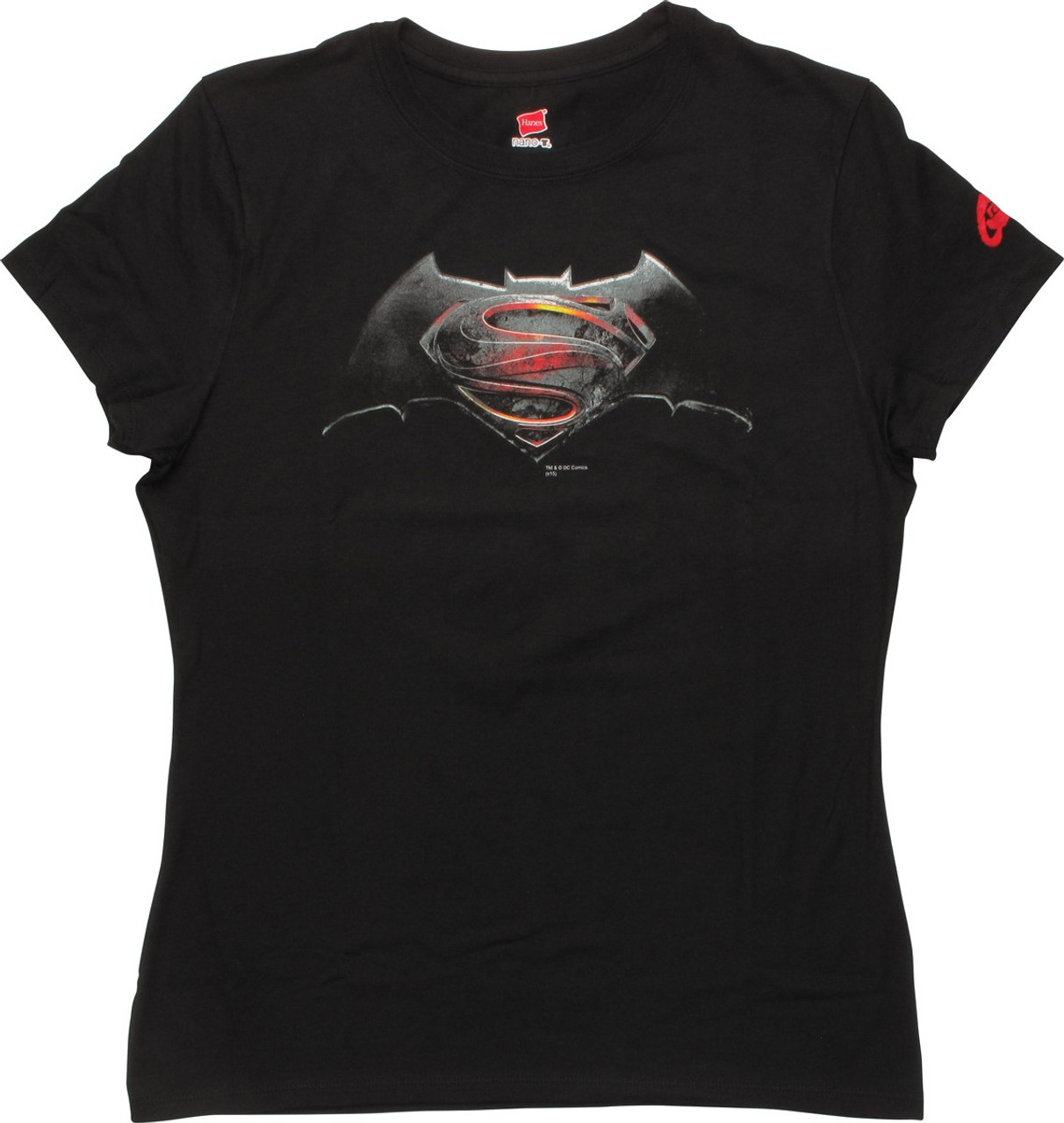 Batman v Superman Movie Logo Ladies T-Shirt