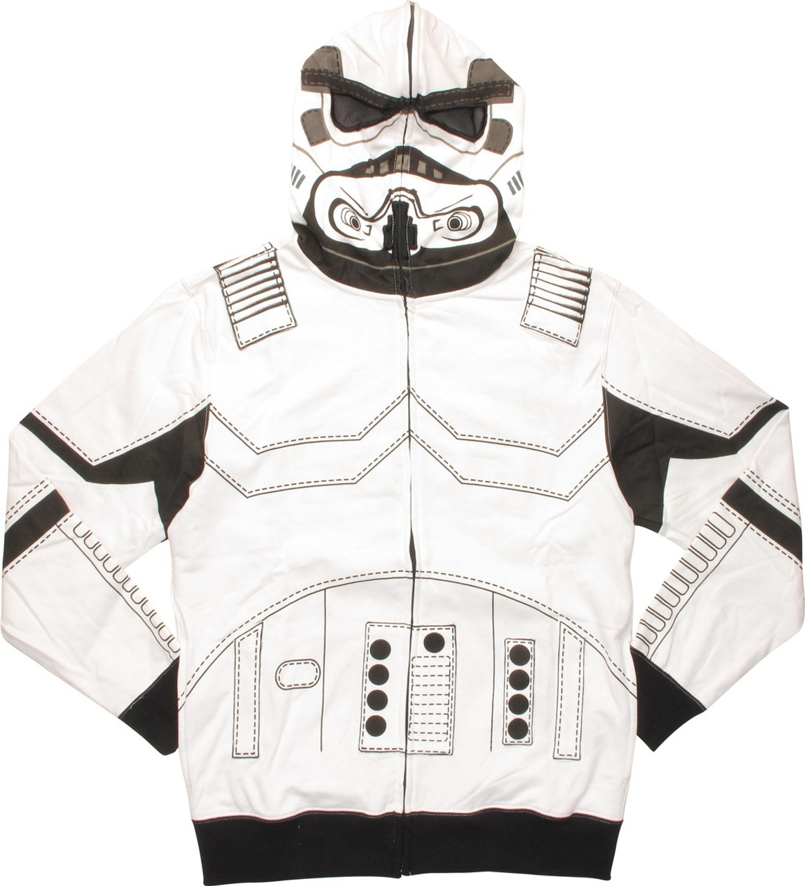 Fahrenheit stap in Blauwdruk Star Wars Stormtrooper Mask Costume Zip Hoodie