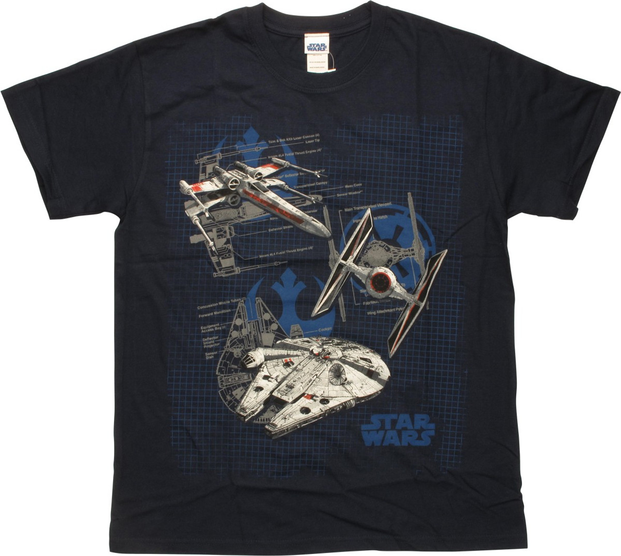 Berg kleding op Golf laat staan Star Wars Three Ships and Logo T-Shirt
