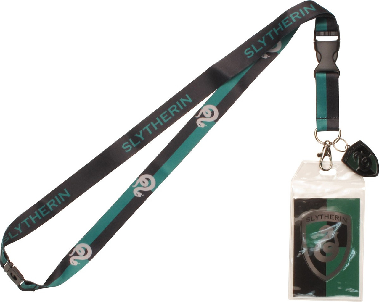 Harry Potter Slytherin Name and Logo Charm Lanyard