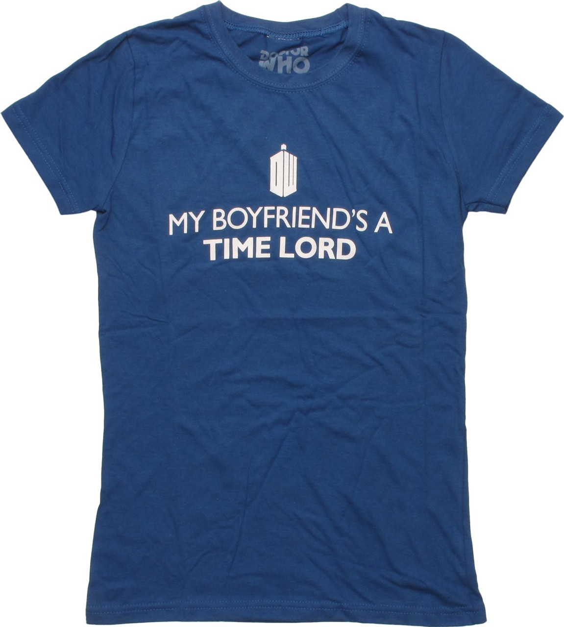 Doctor Who My Boyfriends A Time Lord Juniors Blue T-Shirt XL
