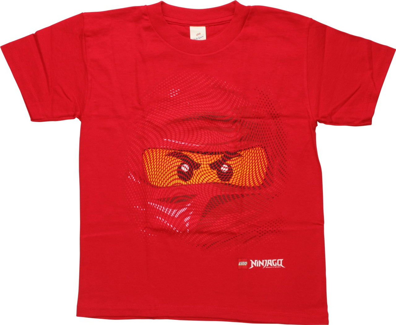 T-Shirt Swirl Youth Red Ninja Lego Face Ninjago