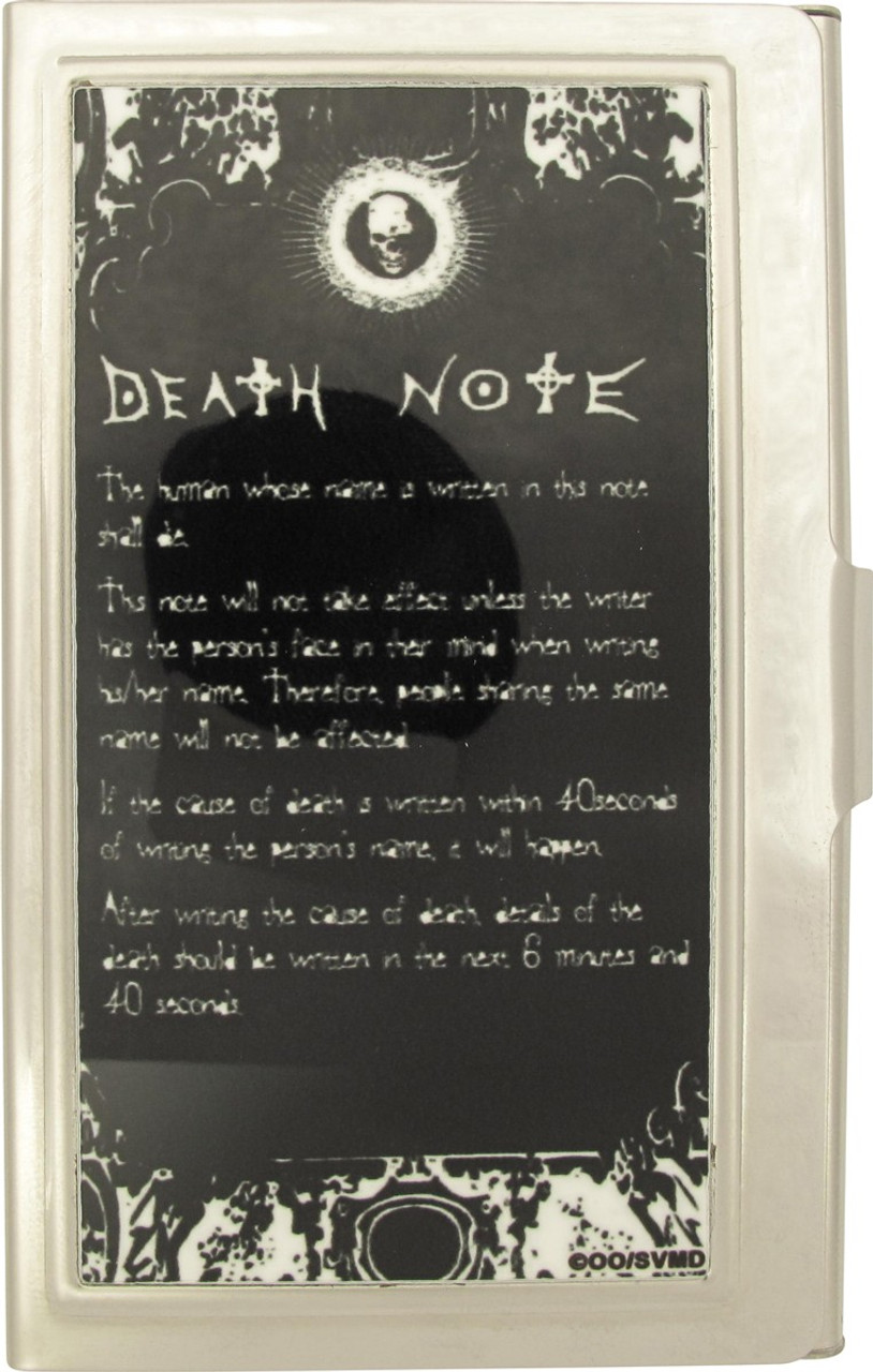 Death Note Notebook Rules Card Case