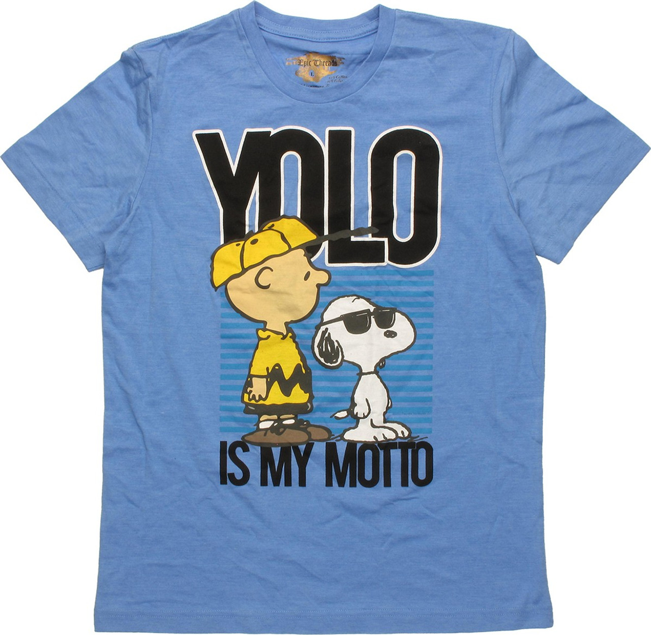 Peanuts YOLO is My Motto Blue Youth T-Shirt