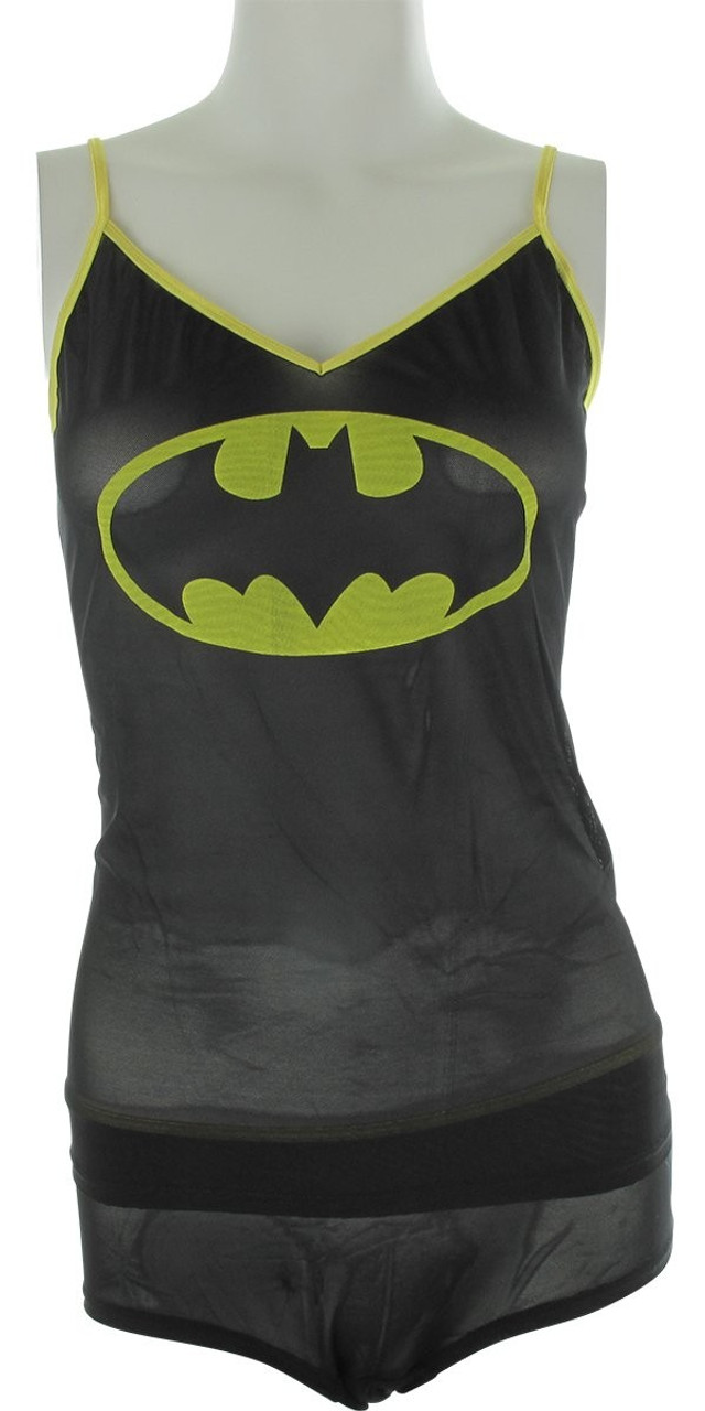 Batman Logo Mesh Cami Panty Pajama Set