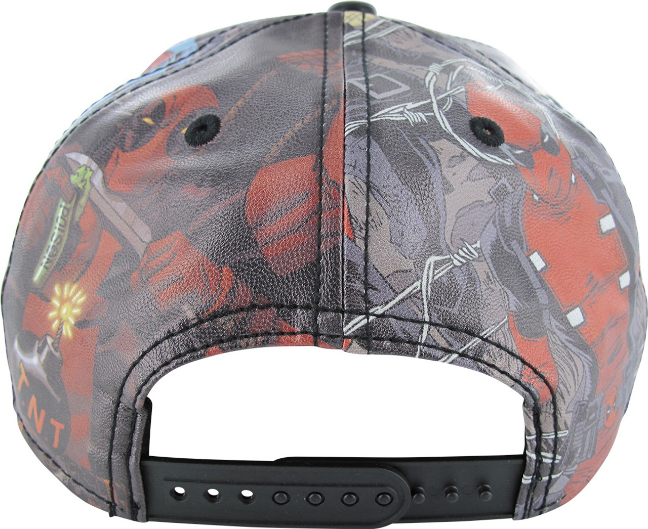 Deadpool Faux Leather Sublimated Snapback Hat