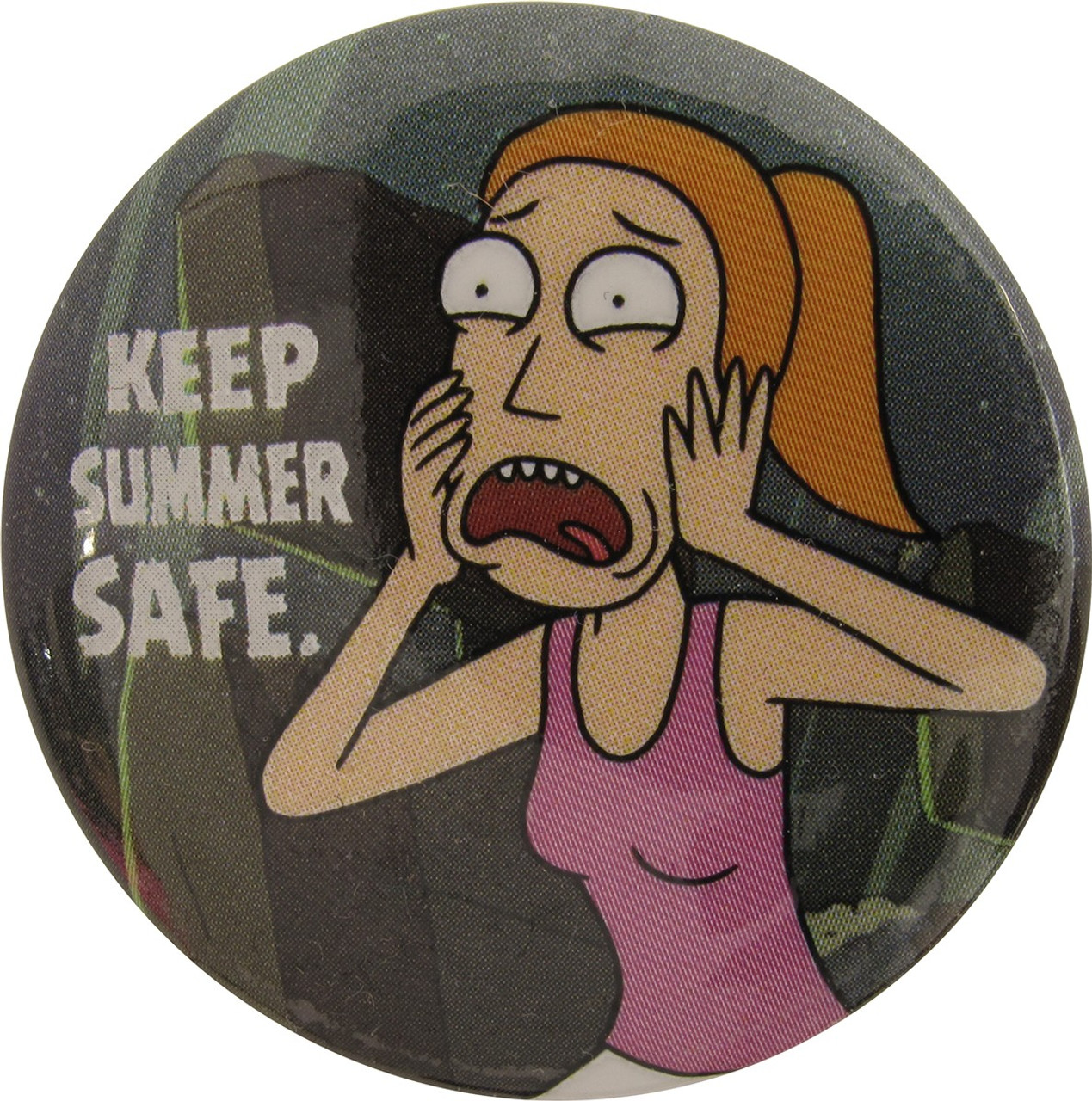 Rick and Morty Keep Summer Safe Button