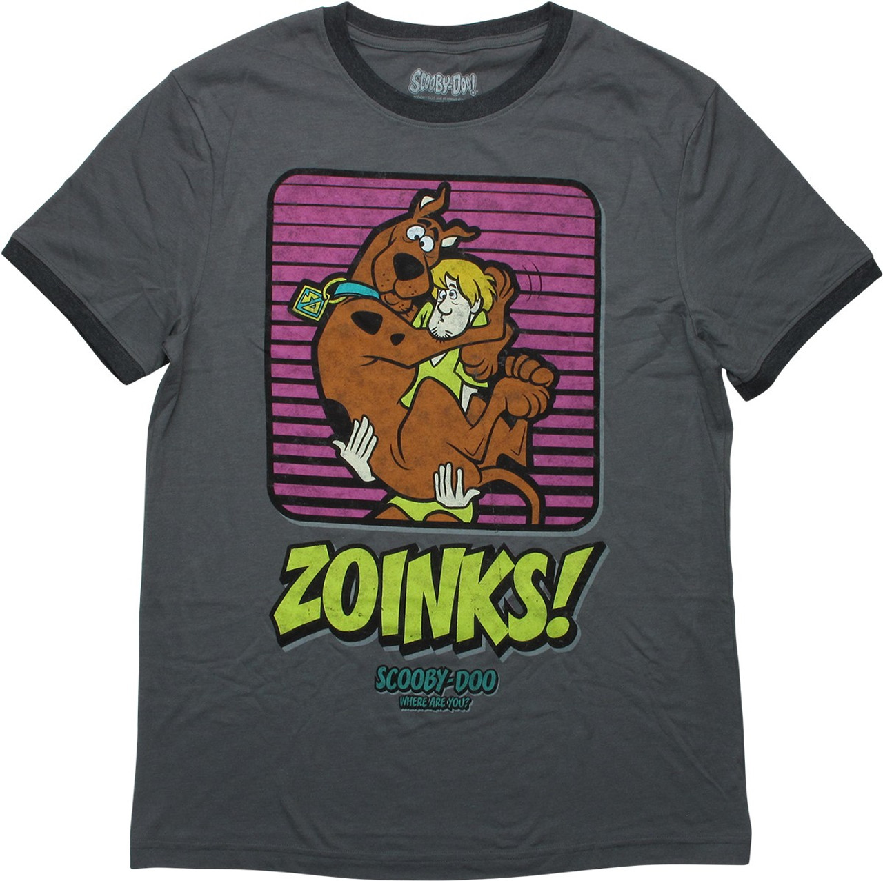 Scooby Doo and Shaggy Zoinks Ringer T-Shirt