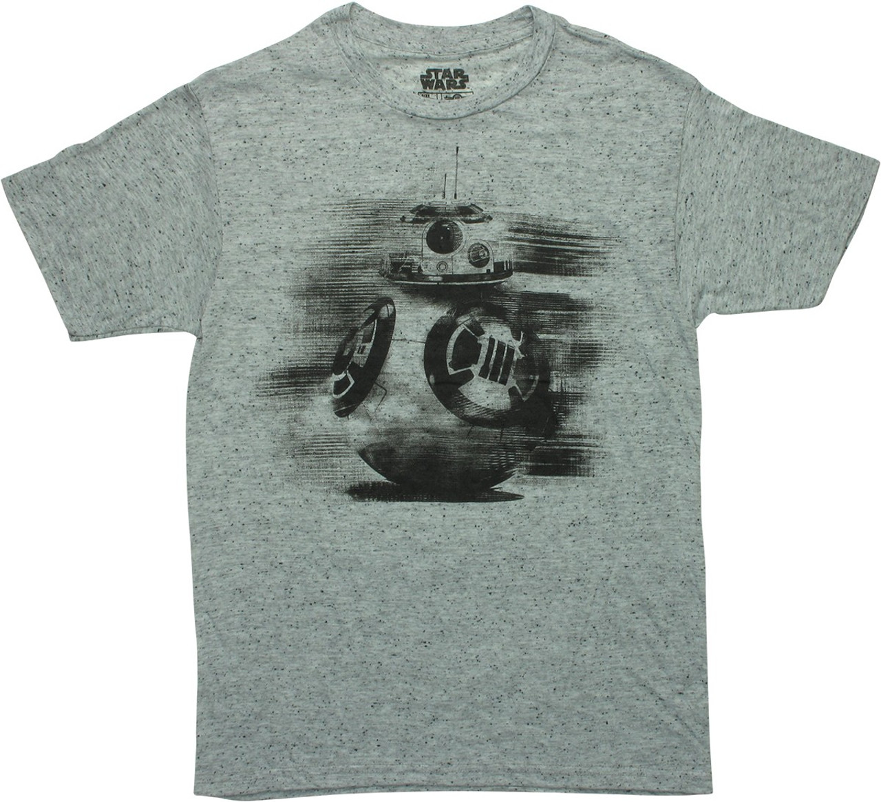 Star Wars The Force Awakens Mens T-Shirt - Black BB-8 Rolling Sketch Image (2X-Large)