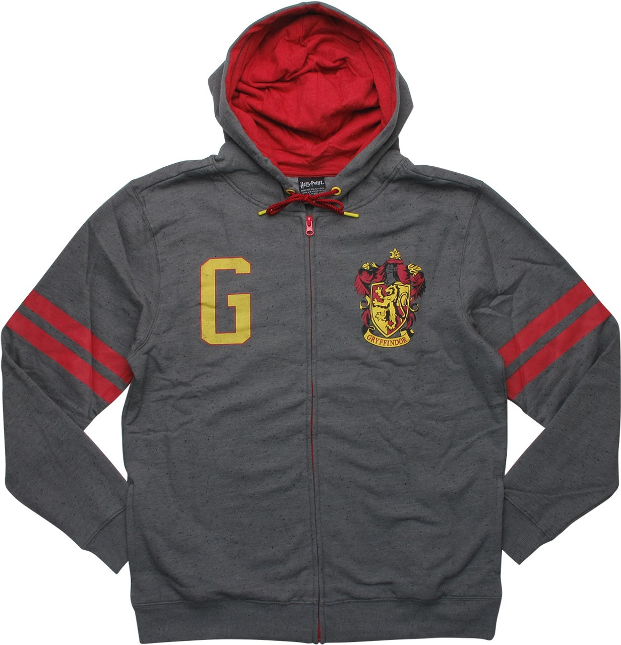 Harry Potter Gryffindor Crest Gray Zip Hoodie