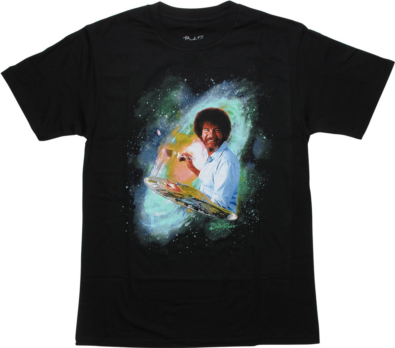 Bob Ross Paints The Universe Shirt - Large - Black - Cotton - Happy Little  Stars