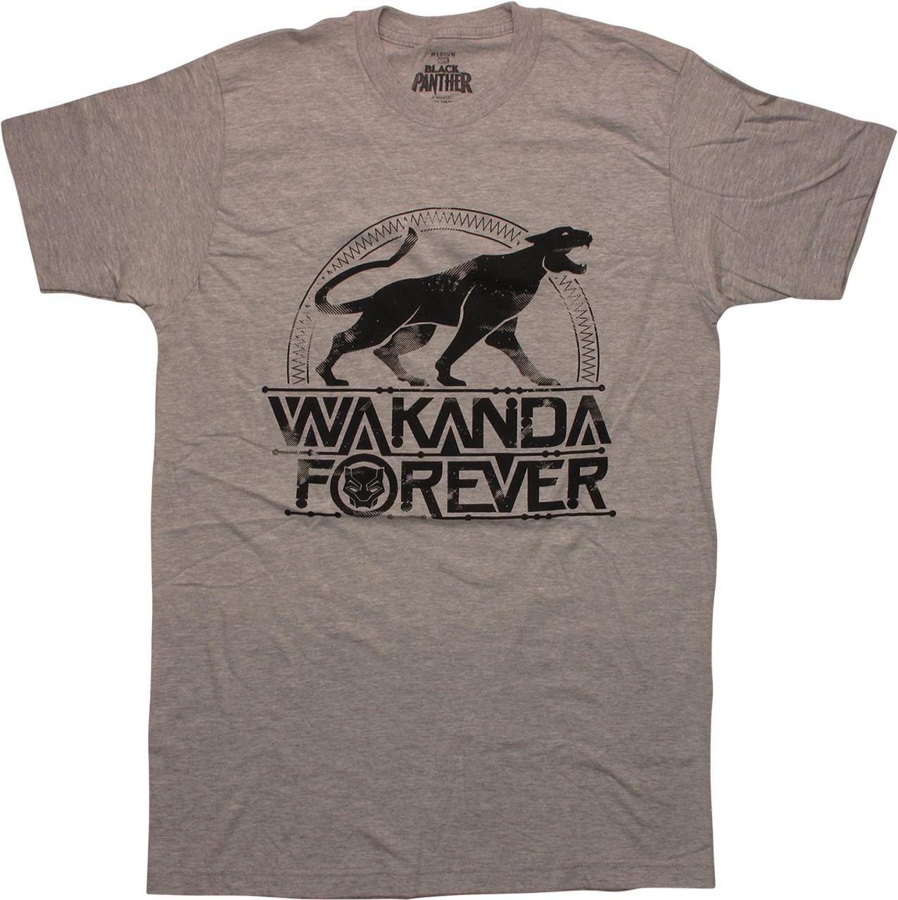 Black Panther Wakanda Forever Gray T Shirt