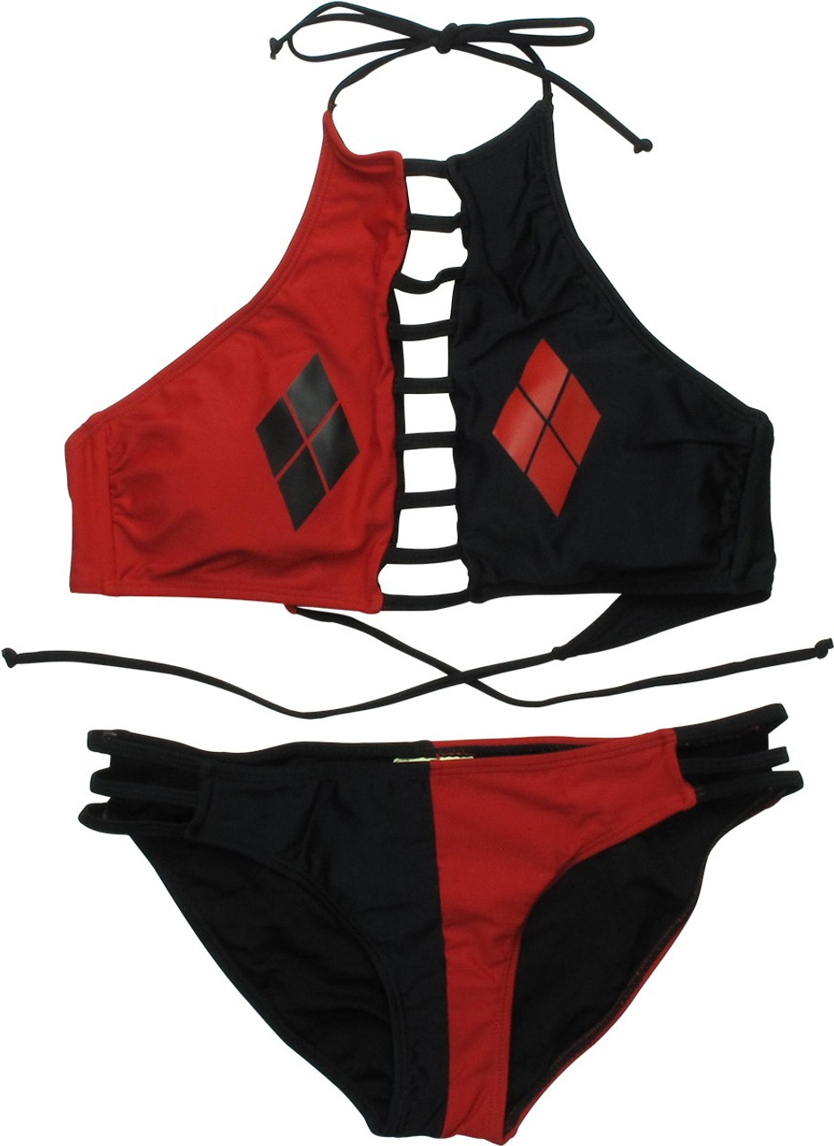 red high neck bikini