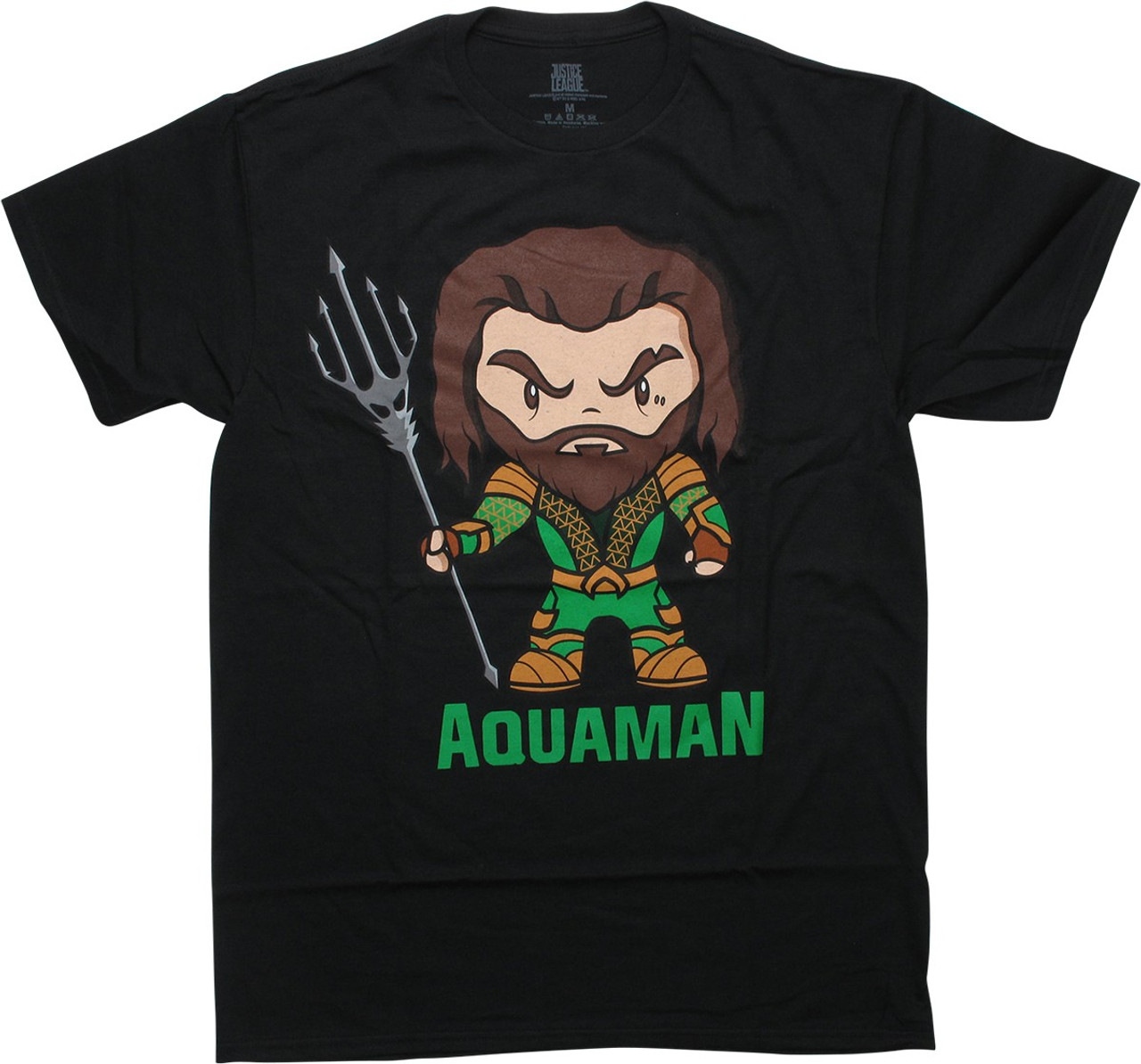 Justice League Aquaman Chibi Black T-Shirt