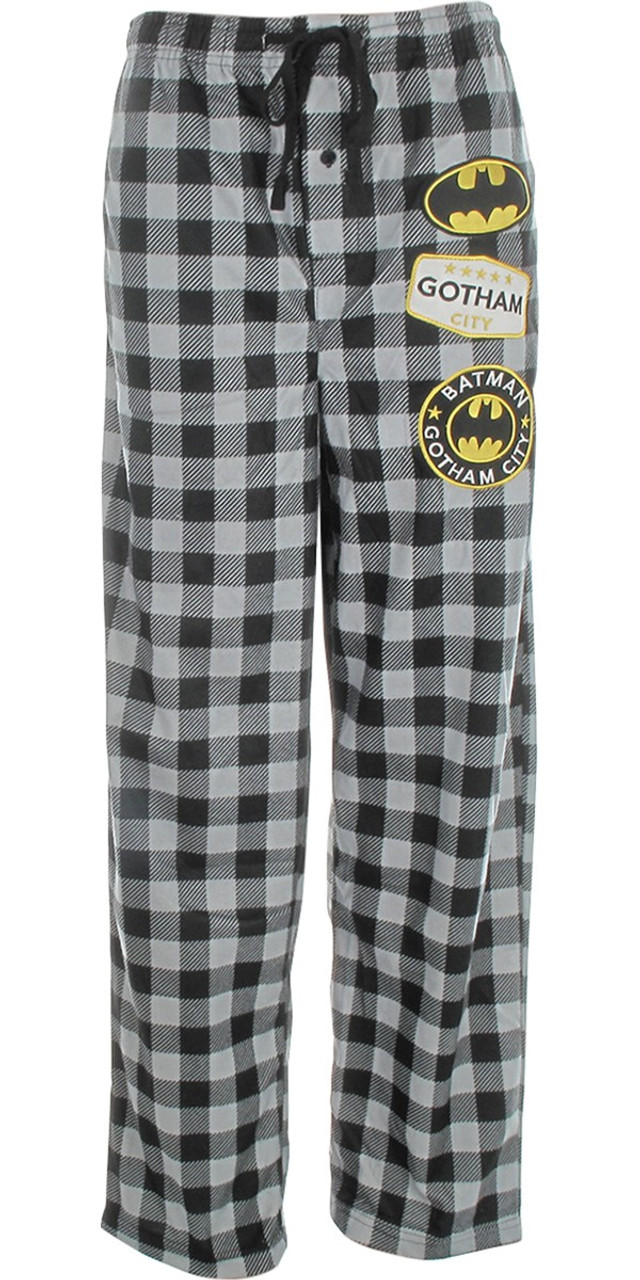 Batman Gray Black Yellow Graphic Logo M (8-10) Drawstring Lounge Pajama  Pants | eBay