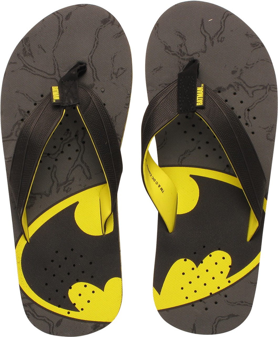 Batman Slanted Logo Gray Sandals