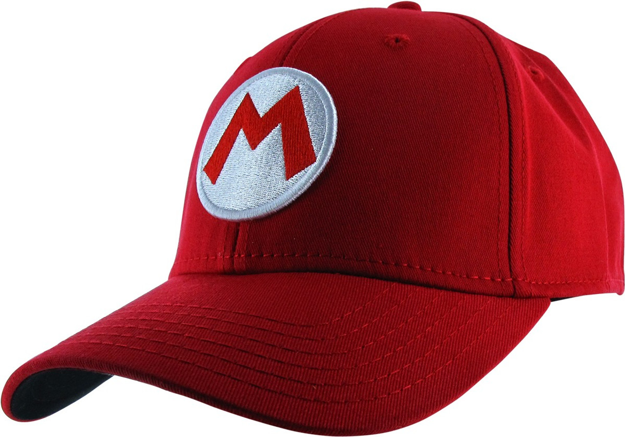 Super Mario Baseball Hat Red & Super Mario Luigi Green 2 HATS Adjustable Back