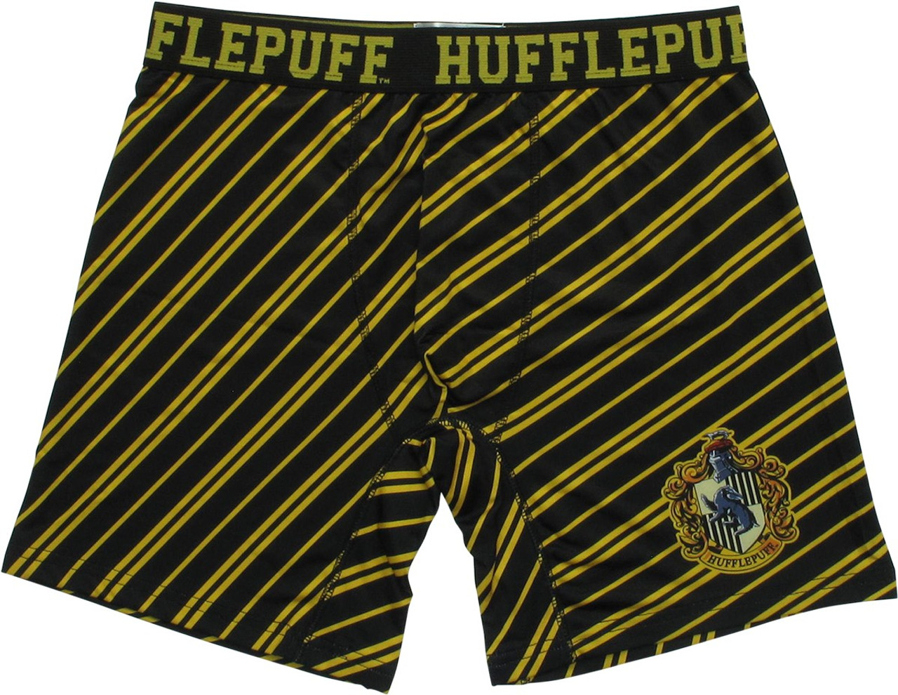 Harry Potter Hufflepuff Crest Striped Boxer Briefs
