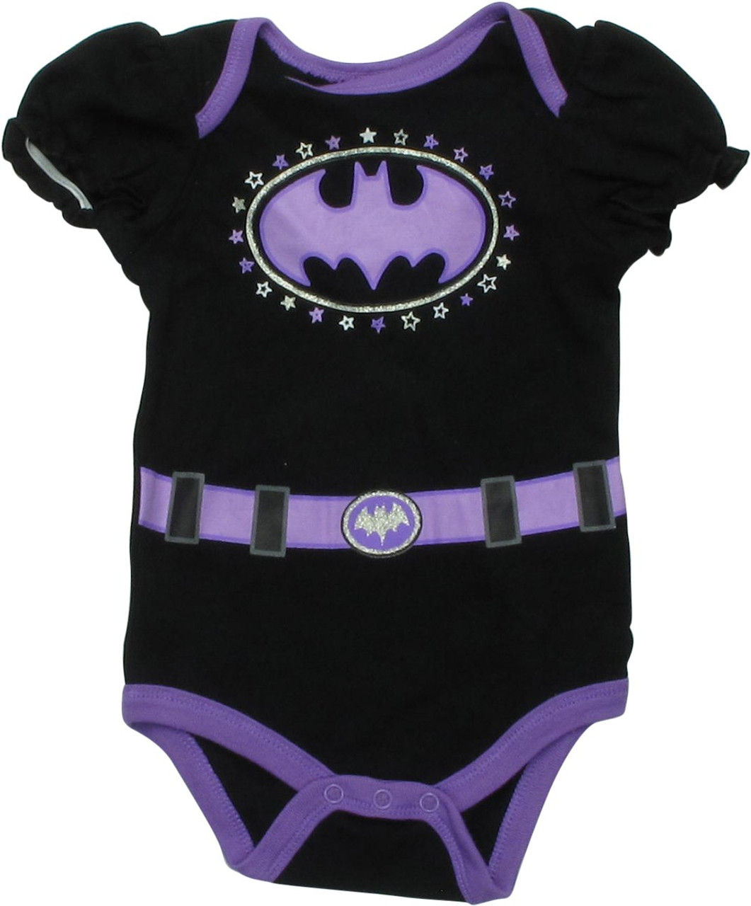 Batgirl Costume Starred Purple Logo Belt Snap Suit