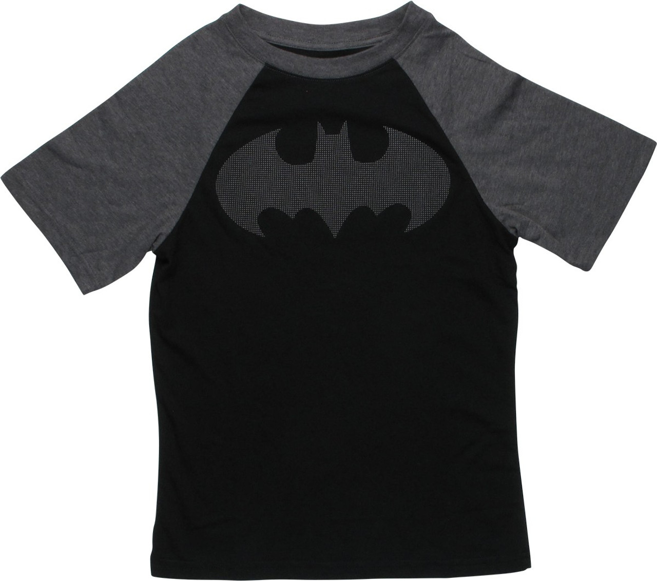 Batman Textured Logo Gray and Black Youth