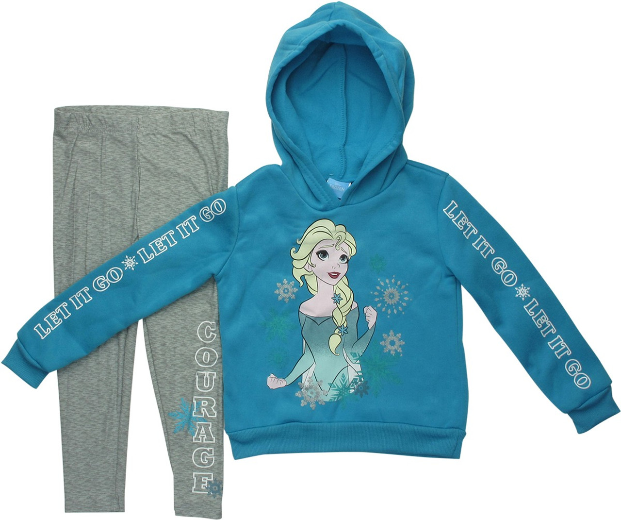 Amazon.com: Disney Frozen Elsa Toddler Girls Fleece Long Sleeve Graphic  T-Shirt and Leggings Outfit Set Turquoise/Blue 4T: Clothing, Shoes & Jewelry