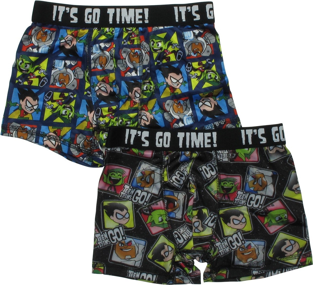 Teen Titans Go Time 2 Pack Boys Boxer Briefs