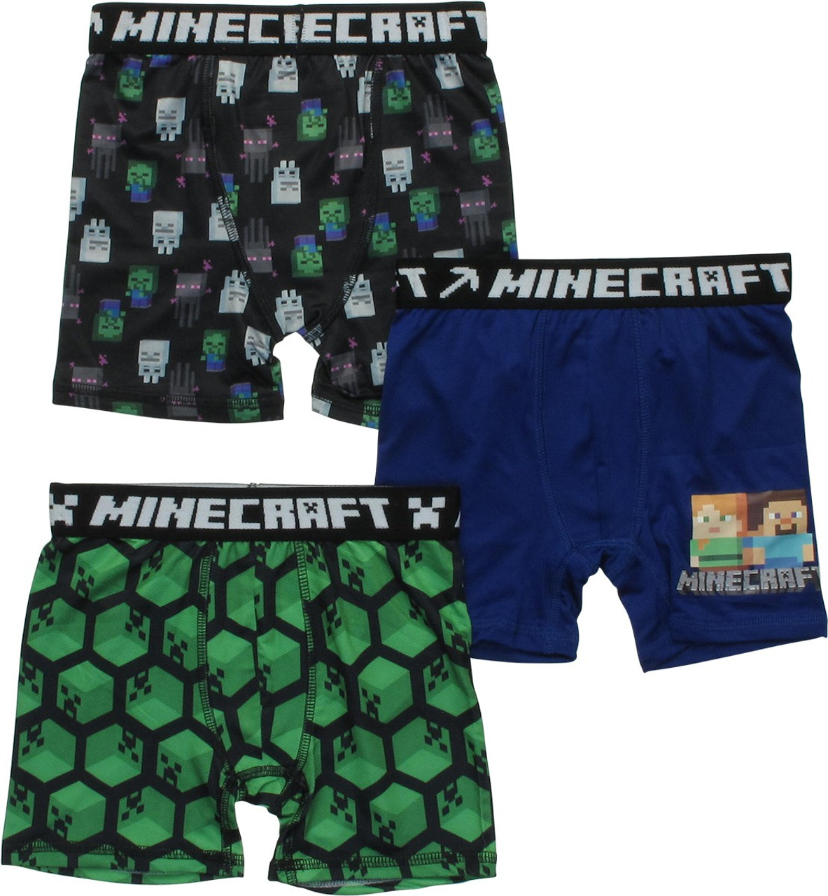 Minecraft Boxer Shorts 3 Multi Pack For Boys