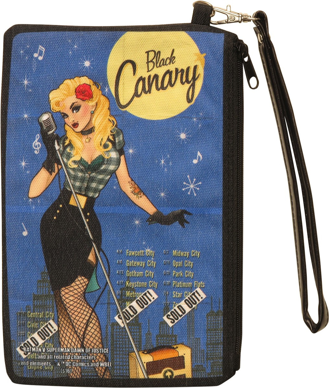 Black Canary Bombshell Tour Large Wristlet Wallet