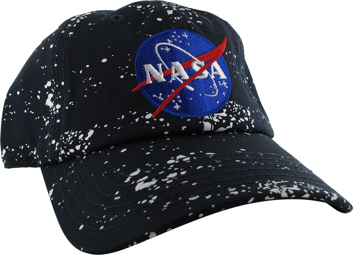 NASA Logo Splatter Black Buckle Hat