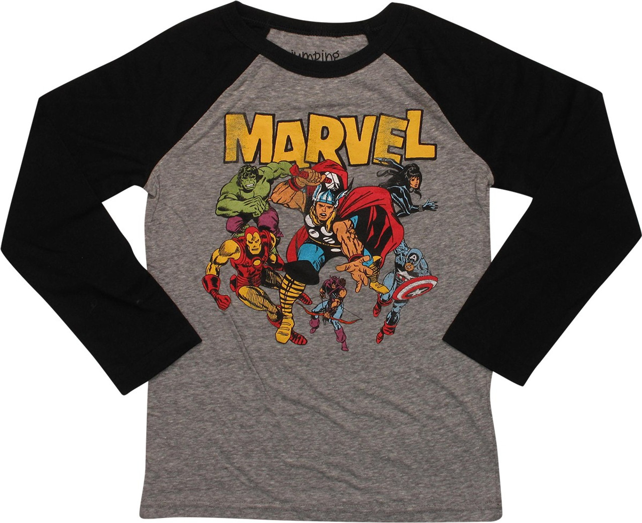 Avengers Heroes Marvel Ringer LS Juvenile T-Shirt