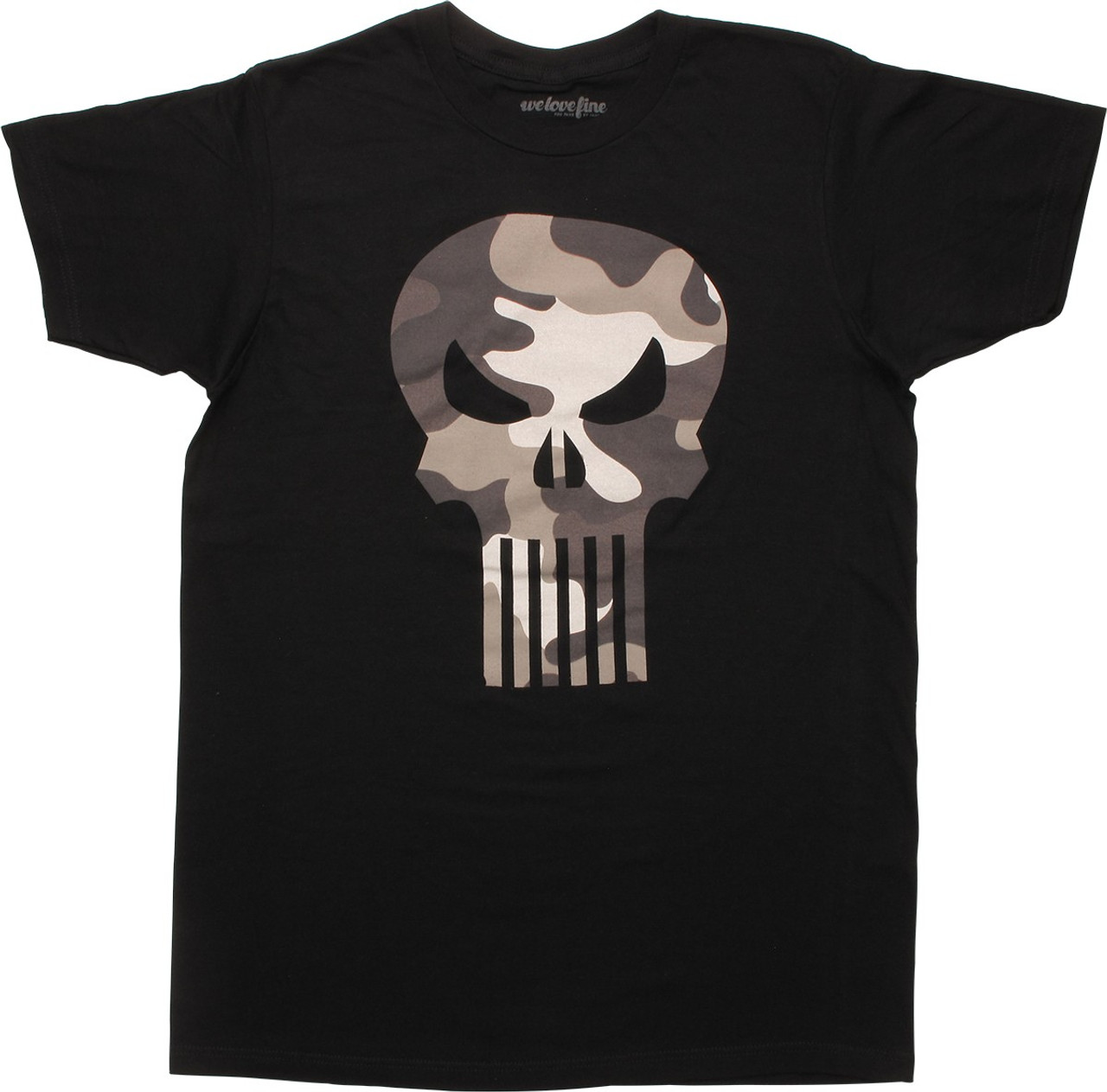 Punisher Gray Camo Logo T Shirt