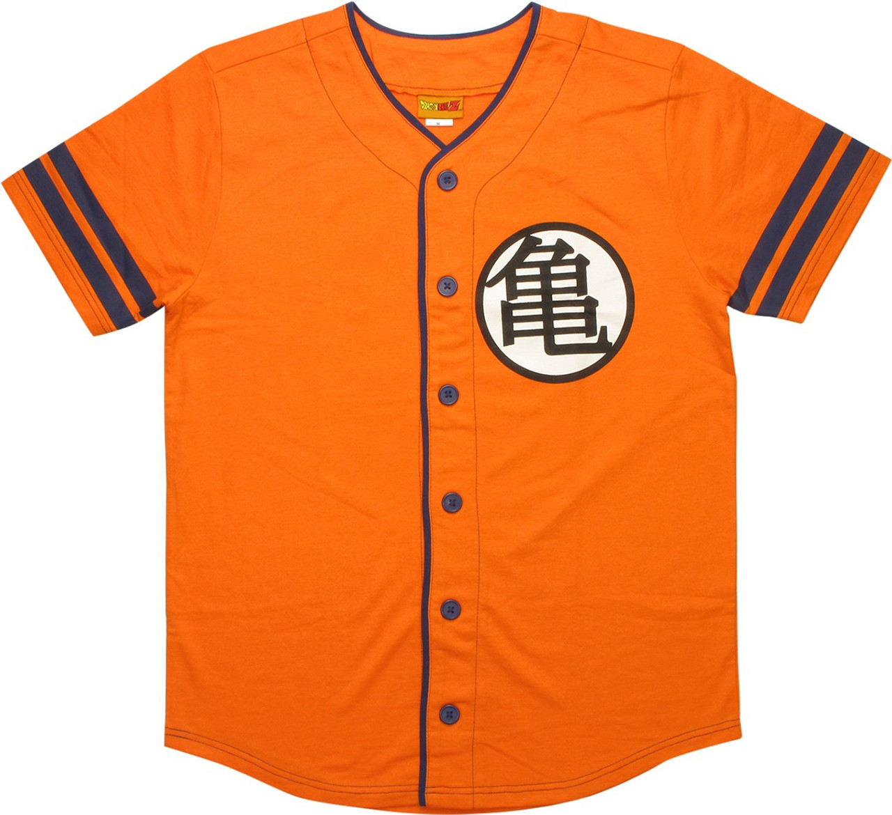 Dragon Ball King Kai Kame Baseball Jersey Top | Medium in Orange Stylin Online