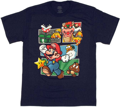Nintendo Mario Box Collage T Shirt Nintendo Mario Box Collage T Shirt