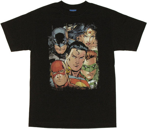Justice League Faces T Shirt Justice League Faces T Shirt