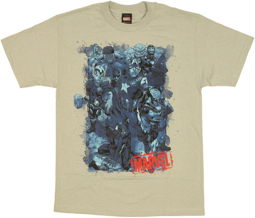 Marvel Blue Heroes T Shirt Marvel Blue Heroes T Shirt