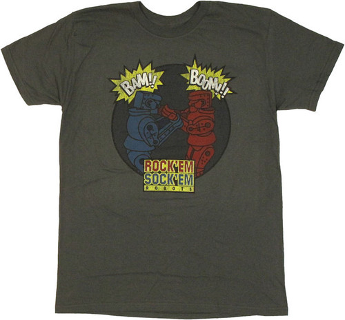 Rock Em Sock Em Robots BAM BOOM T Shirt Sheer Rock Em Sock Em Robots BAM BOOM T Shirt Sheer
