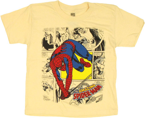 Spiderman Sketch Panels Juvenile T Shirt Spiderman Sketch Panels Juvenile T Shirt