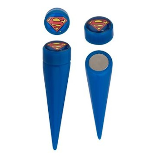 Superman Faux Taper Magnetic Earrings Superman Faux Taper Magnetic Earrings