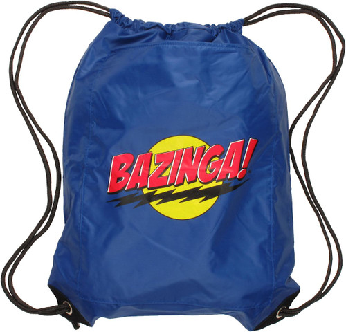 Big Bang Theory Bazinga Blue Drawstring Backpack Big Bang Theory Bazinga Blue Drawstring Backpack