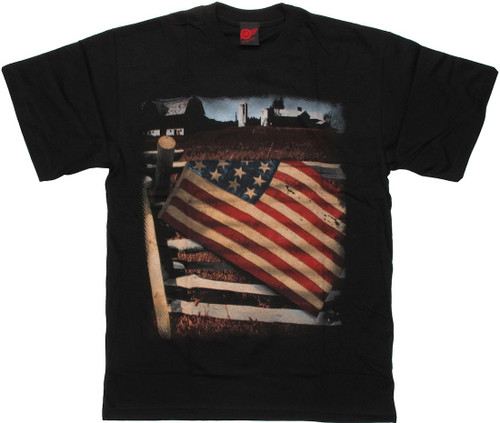 Flag USA Over Fence T Shirt Flag USA Over Fence T Shirt