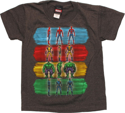 Marvel Paint Strokes Charcoal Juvenile T Shirt Marvel Paint Strokes Charcoal Juvenile T Shirt