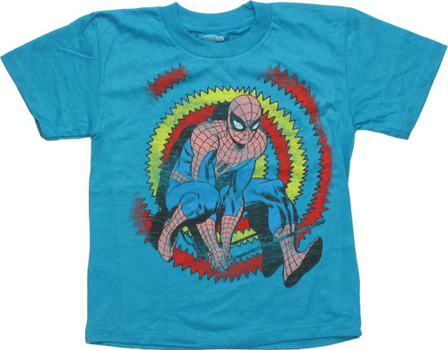 Spiderman Zig Zag Behind Blue Juvenile T Shirt Spiderman Zig Zag Behind Blue Juvenile T Shirt