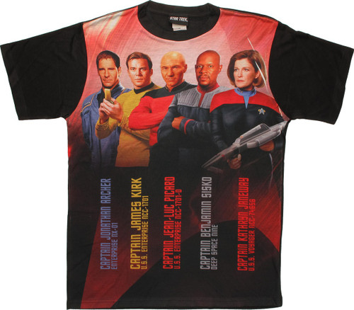 Star Trek Ship Captains BB Sublimated T Shirt Star Trek Ship Captains BB Sublimated T Shirt